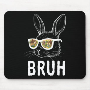 Tapis De Souris Bruh Pâques Jour Funky Lapin Lapin Face Gles Easte