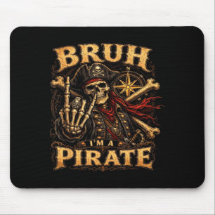Tapis De Souris Bruh un costume de pirate d'Halloween squelette d'