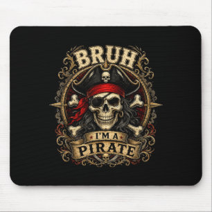Tapis De Souris Bruh un costume d'Halloween crâne de pirate hommes