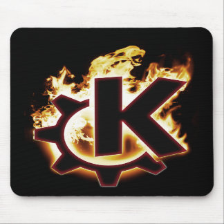 Tapis de souris brûlant d'icône de KDE Linux