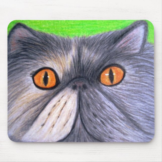 Tapis De Souris Brumeux le chat persan gris Mousepad (Devant)