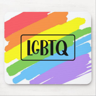 Tapis De Souris Brushstrokes LGBTQ Arc-en-ciel