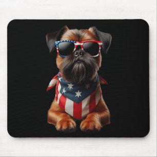 Tapis De Souris Bruxelles Griffon 4 juillet Américain Indépendant