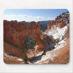 Tapis De Souris Bryce Canyon Pont naturel Paysage neigeux Photo