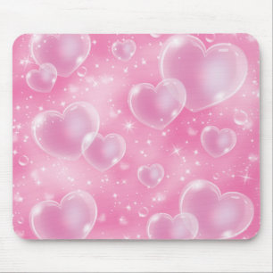 Tapis De Souris Bubble rose Coeurs mignonne Girly 90's Style Desig