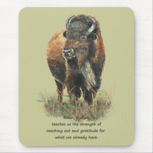 Tapis De Souris Buffalo Bison Animal Totem Spirit Guide