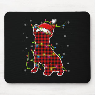 Tapis De Souris Buffalo Plaid Bulldog Père Noël Christmas Pyjama M