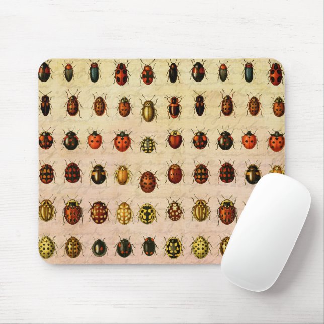 Tapis De Souris Bug d'insectes coccinelle de coccinelle (Avec souris)