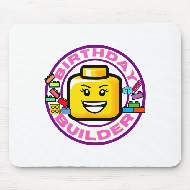 Tapis De Souris Building Brick Birthday Builder Blocks Bricks Figu (Devant)