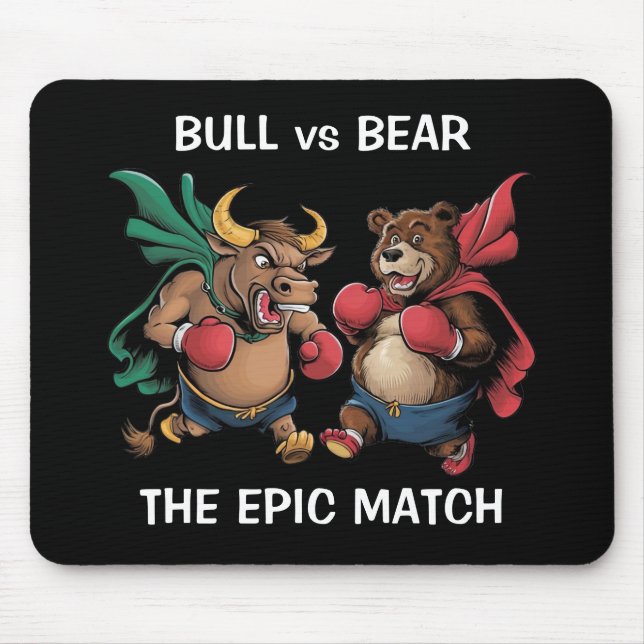 Tapis De Souris Bull et ours Personnalisé (Devant)