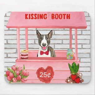 Tapis De Souris Bull Terrier Chien Valentine's Day Kissing Booth