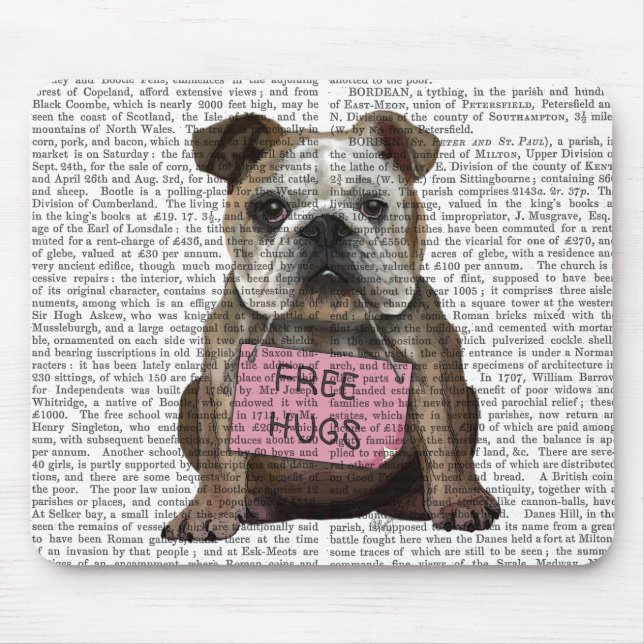 Tapis De Souris Bulldog Free Hugs (Devant)