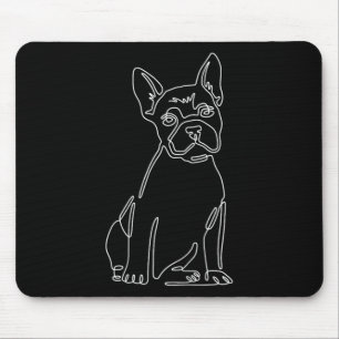 Tapis De Souris Bulldog Line Art mignon Amusant Chien Maman