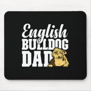 Tapis De Souris Bulldog Papa Amoureux des chiens Amusant anglais B