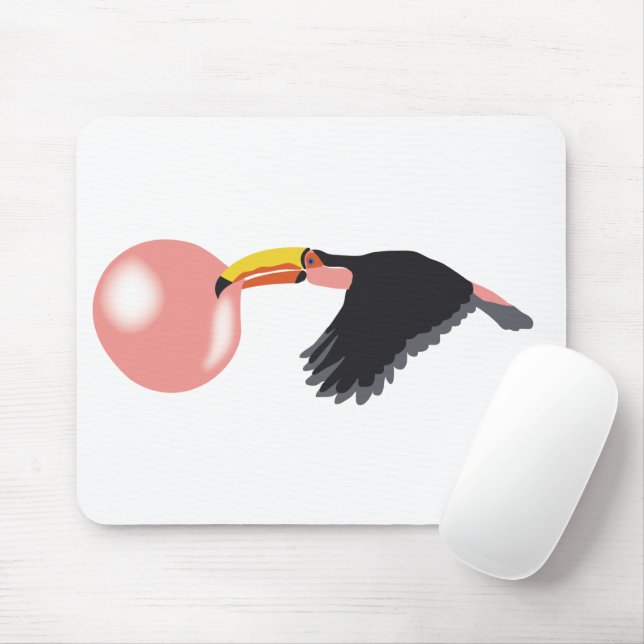 Tapis De Souris Bulle de gomme Toucan soufflante bulle (Avec souris)