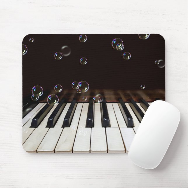 Tapis De Souris Bulles sur clavier de piano (Avec souris)
