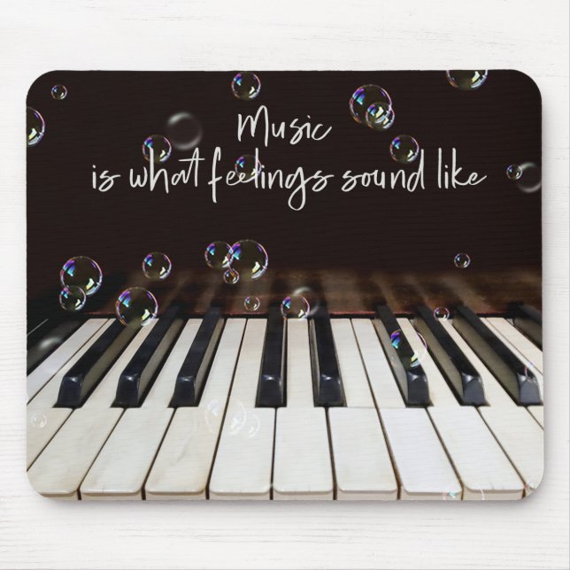 Tapis De Souris Bulles sur Piano Clavier Citation de souris Pad (Devant)