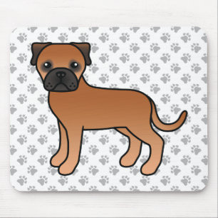 Tapis De Souris Bullmastiff Rouge Chien de Dessin Animé Mignon