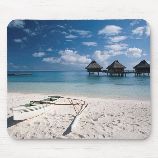 Tapis De Souris Bungalows sur la plage Motu Toopua (Devant)
