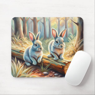 Tapis De Souris Bunnies En Forêt