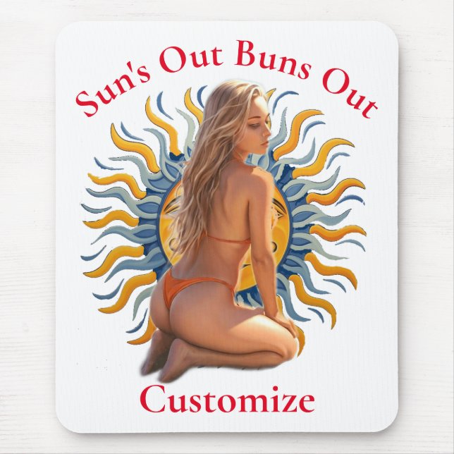 Tapis De Souris Buns Out Bikini Beach Girl Thunder_Cove (Devant)