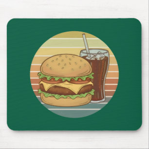Tapis De Souris Burger et cola rétro.