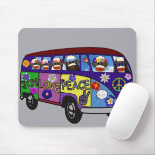 Tapis De Souris Bus de la paix du singe en chaussette