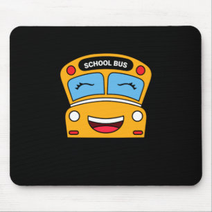 Tapis De Souris Bus scolaire mignon souriant véhicule de dessin an
