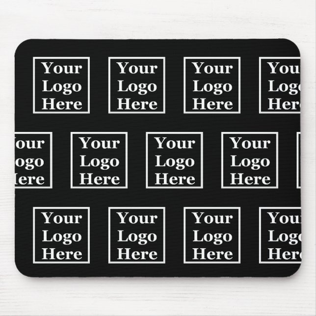 Tapis De Souris Business Black Your Logo Ici Motif Modèle (Devant)