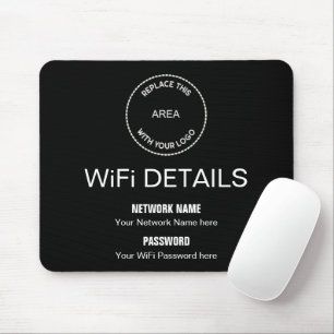 Tapis De Souris Business Logo Wifi Détails Bureau Bureau noir