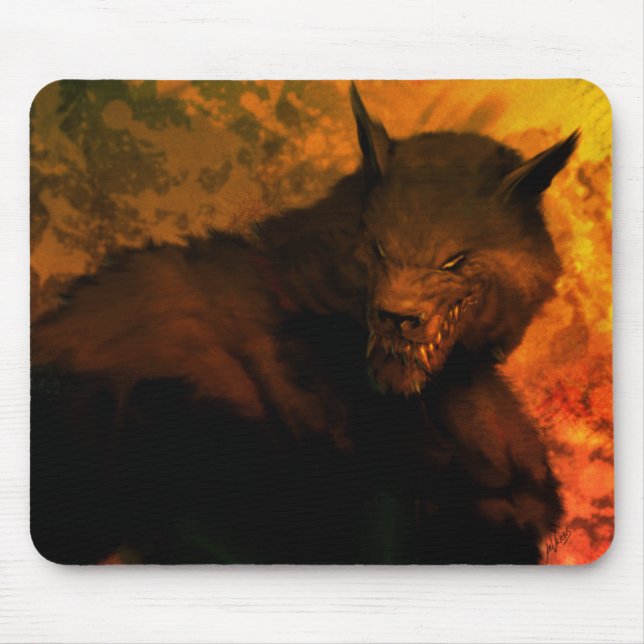 Tapis De Souris Buste de loup-garou (Devant)