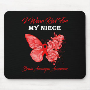 Tapis De Souris Butterfly I Wear Red For My Niece Brain Aneurysm A