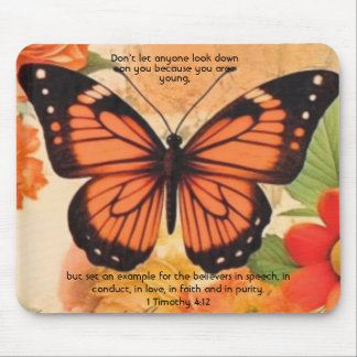 Tapis De Souris Butterfly Mouse Pad 1 Timothy 4:12