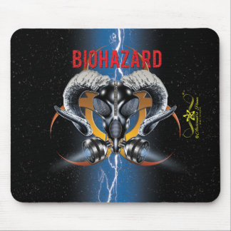TAPIS DE SOURIS BW ! AVERTISSEMENT BIOHAZARD ! CRÂNE