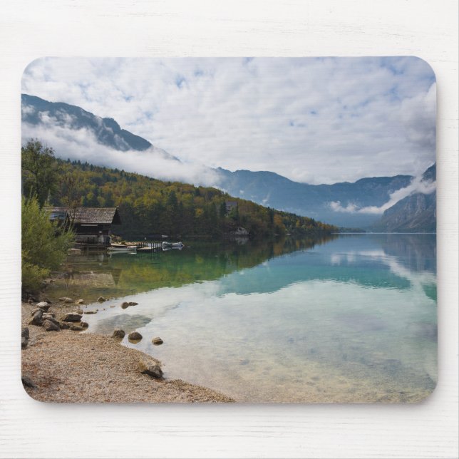 Tapis De Souris Cabine à côté de lac Bohinj en Slovénie (Devant)