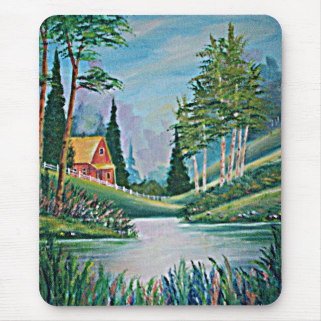 Tapis De Souris Cabine par la peinture à l'huile de ruisseau (Devant)
