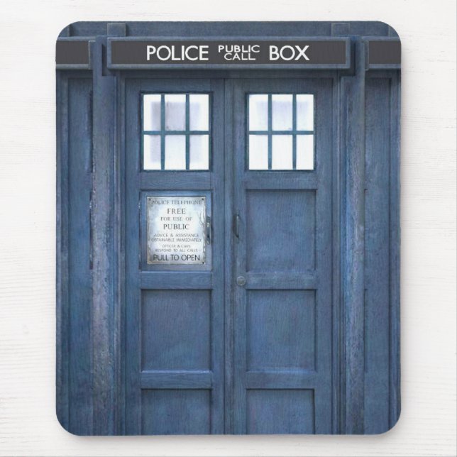 Tapis De Souris Cabine téléphonique drôle (Devant)