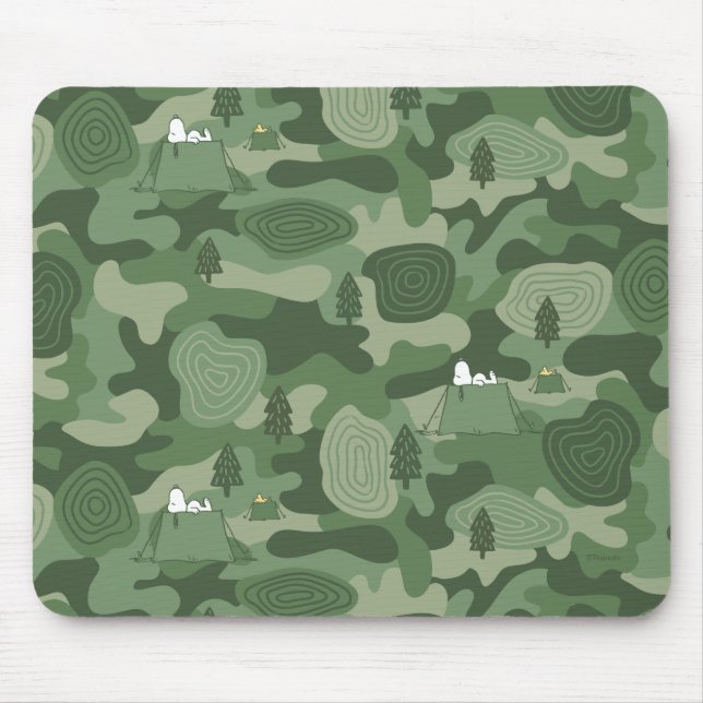 Tapis De Souris cacahuètes | Camouflage Snoopy & Woodstock (Devant)