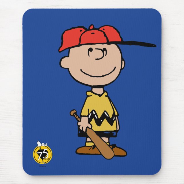 Tapis De Souris cacahuètes | Charlie Brown Baseball Smile (Devant)
