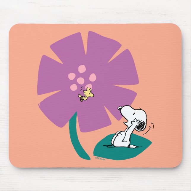 Tapis De Souris cacahuètes | Illustration de la nature Fleur pourp (Devant)