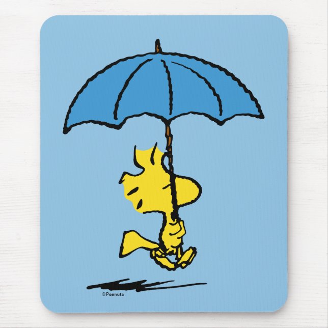 Tapis De Souris cacahuètes | Parapluie bleu Woodstock (Devant)