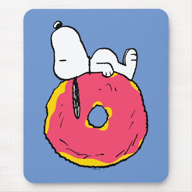 Tapis De Souris cacahuètes | Snoopy Donut rose (Devant)