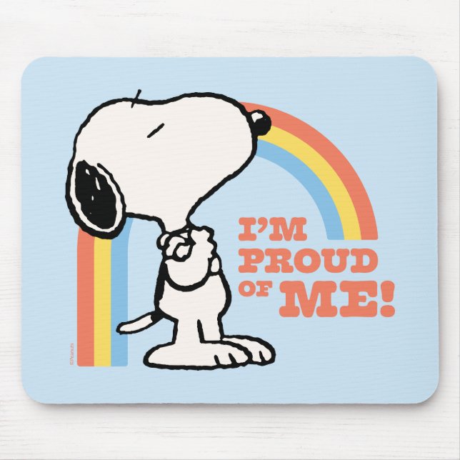 Tapis De Souris cacahuètes | Snoopy Je suis fier de moi (Devant)