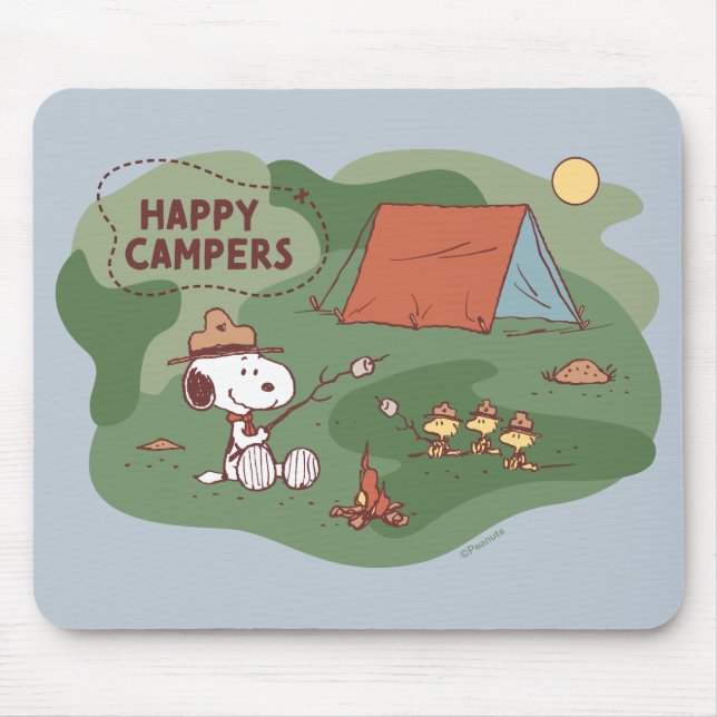 Tapis De Souris cacahuètes | Snoopy & Woodstock Happy Campers (Devant)