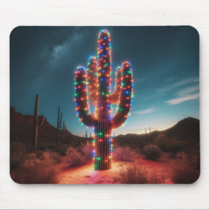 Tapis De Souris Cactus du désert du sud-ouest de Noël