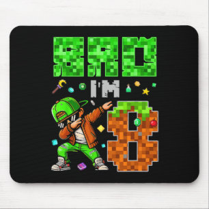Tapis De Souris Cadeau d'anniversaire de style Pixel Dab Gamer pou