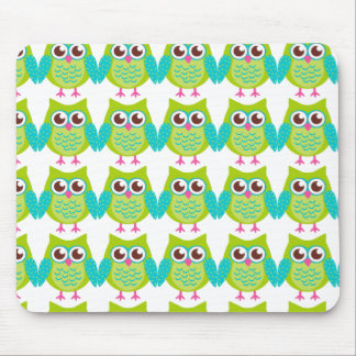 Tapis De Souris Cadeau de Chouettes vertes