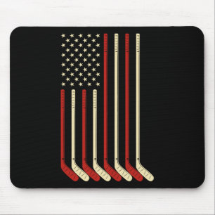 Tapis De Souris Cadeau de gardien de but de hockey Drapeau Usa Bât