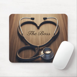 Tapis De Souris Cadeau de gestionnaire infirmière Stéthoscope Cœur