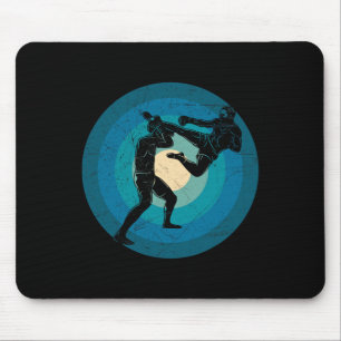 Tapis De Souris Cadeau de Muay Thai Rétro Bleu - Nak Muay, Kickbox